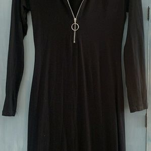 Black body con dress with hood